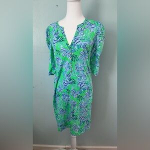 Lilly Pulitzer Green and Blue Floral Mini Dress